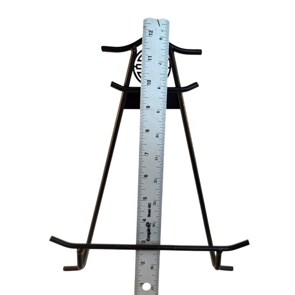 Asian-Inspired Metal Easel Stand With Decorative Symbol For Art Books Or Display - Picture 2 of 6